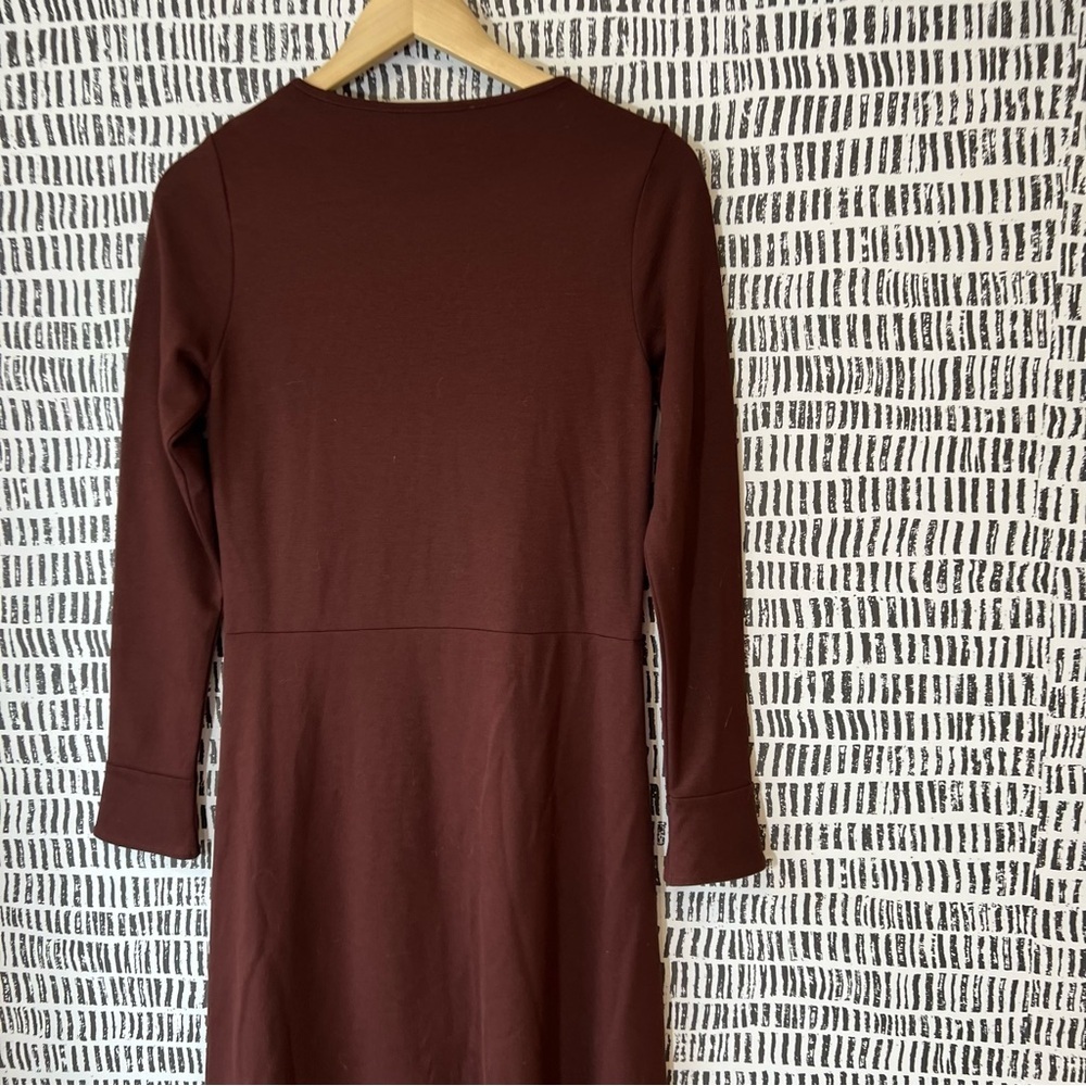 Kettlewell Colours Long Sleeve Maxi Freya Dress – Burgundy / Chocolate Brown - Picture 5 of 11